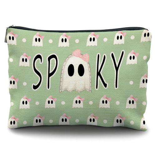 green bow halloween makeup bagpink bow spooky makeup baghalloween bags for women halloween cosmetic bag pink halloween gifts for women,halloween gifts spooky gifts halloween gifts for women