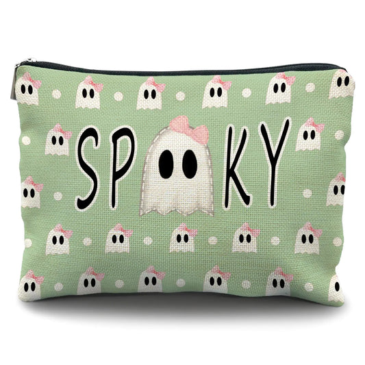 green bow halloween makeup bagpink bow spooky makeup baghalloween bags for women halloween cosmetic bag pink halloween gifts for women,halloween gifts spooky gifts halloween gifts for women