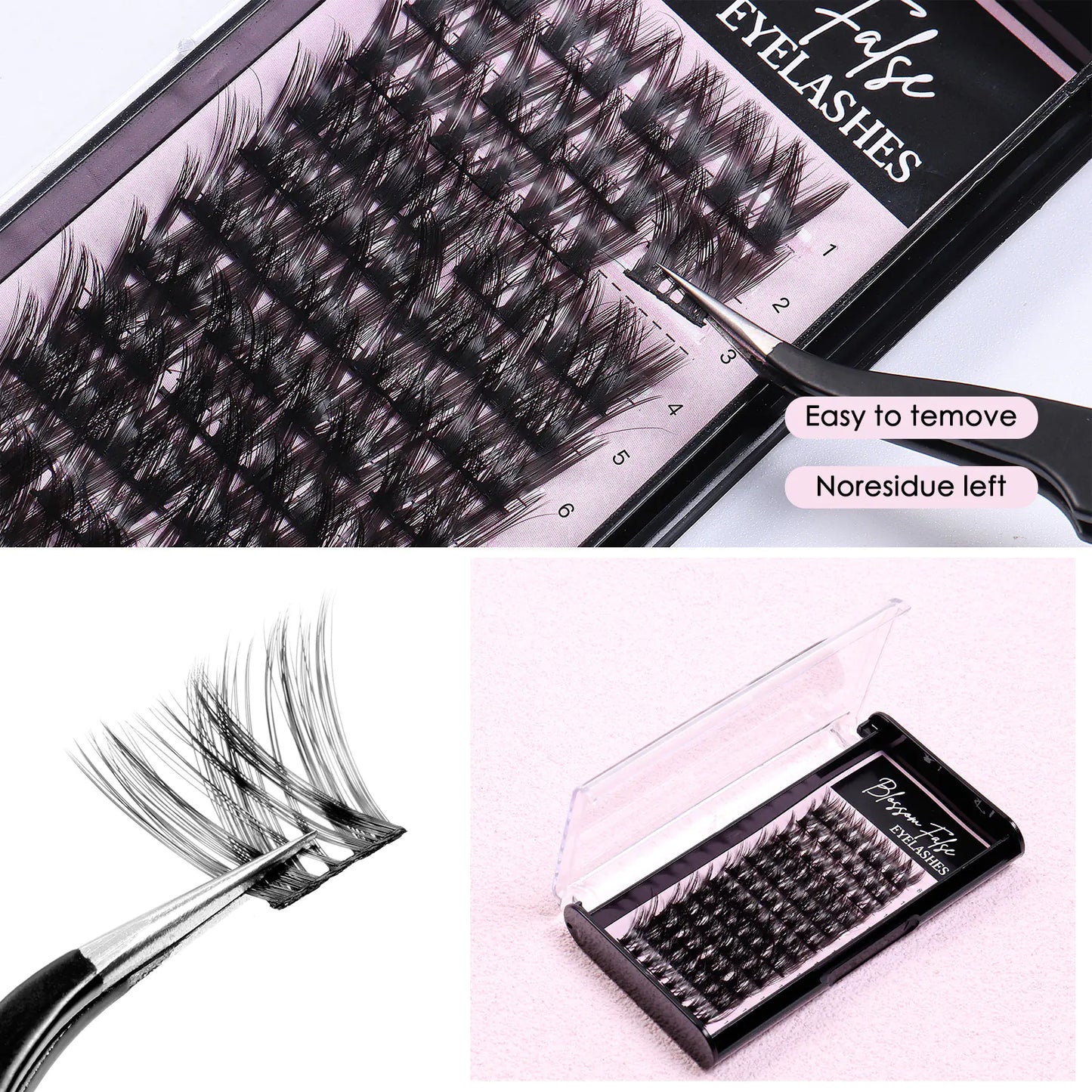 Bulk Natural Volume Clustered Faux Eyelashes for Amazon